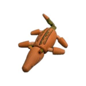 AnaMalZ ALLIGATOR Textile and Wooden Animal Toy for Toddlers Posable 6" Long